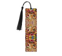 Gingerbread Man Candy Print Wooden Bookmarks Tassel Bookmark Book Marks Reading Accessories,for Book Lovers Teachers