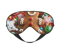Gingerbread Man Candy Printed Eye Mask,Blackout Sleep & Eye Mask for Women,Sleep Mask with Adjustable Strap, Suitable for Both Bedtime and Travel