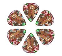 Gingerbread Man Candy Printed Guitar Picks -6 Pcs Guitar Picks Plectrum,Guitar Accessories,Electric Guitar Pick, Bass & Ukulele 0.96mm