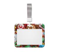 Gingerbread Man Candy Printed ID Badge Holder with Lanyard, Clear Plastic Badge Holder for Work, School, Hospital, Security - Water Resistant & Dirt Proof