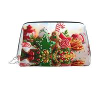 Gingerbread Man Candy Printed Travel Toiletry Bag, Portable Storage Pouch with Three Interior Slots for Accessories