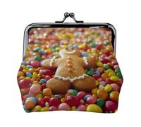 Gingerbread Man Candy Printing Small Travel Kit Wallet, Compact Pouch For Camping Adventures And Fishing Trips, Black, One Size, Art Deco