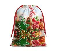 Gingerbread Man Candy Ultra Soft Velvet Gift Bag, Comfortable To The Touch, Reusable