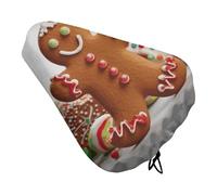 Gingerbread Man Candy Waterproof Bike Seat Cushion with Drawstring for Women Men Soft Padded Bicycle Seat Cover for Comfort Wide Road Bike Saddles Universal Fit for Mountain Exercise