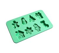 Gingerbread Man Chocolate Mould Reusable Cute Silicone Press Mould | Christmas gingerbread man chocolate mould for soap, small cakes, desserts, candle, kitchen and holiday party, green