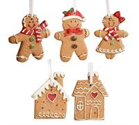 Gingerbread Man Christmas Ornament, Resin Hanging Xmas Ornaments Christmas Tree Decorations, Cute Xmas Holiday Decor for Home, Party, Tree, Gifts