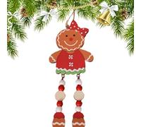 Gingerbread Man Christmas Tree Decorations,Wooden Gingerbread Pendant with Long Legs | Holiday Decoration for Tree, Home Indoor Decor