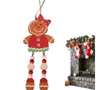 Gingerbread Man Christmas Tree Decorations | Wooden Long-Legged Gingerbread Pendant | Holiday Decoration for Tree, Home Indoor Decor