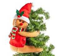 Gingerbread Man Christmas Tree Topper Decorations, Funny Gingerbread Man Tree Ornament Cute Gingerbread Man Doll Hugger Decor for Curtain Wine Bottle Christmas Tree Holiday Home Decor, 11" x 15"
