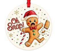 Gingerbread Man Cookie Oh Snap! Broken Leg Funny Christmas Tree Ornament