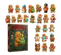 Gingerbread Man Countdown Calendar - 24 Day Countdown Calendar, Festive Hanging Ornaments, Adds Festive Warmth Design, Use for Home Office Door Wall Mantel, Holiday Decoration Display, Acrylic
