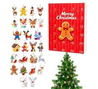 Gingerbread Man Countdown Calendar - 26x18x3cm 24-Piece Calendars 2025, Man Pendant, Acrylic Gingerbread Men Ornaments | 2D Christmas Decoration Set, Tree, Car & Home Decor