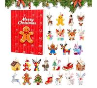 Gingerbread Man Countdown Calendar - Christmas GingerbreadMan Ornament Countdown | 2025 Acrylic GingerbreadMan Ornaments | 24Piece Gingerbread Man Calendar Set | 2D Christmas Decoration Calendars