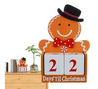Gingerbread Man Countdown Christmas Calendar - 2025 TREAD , Bright Color Tabletop Decoration, Festive Ornament with Numbered Blocks | Holiday Countdown for Restaurant, Bedroom, Bokshe
