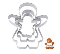 Gingerbread Man Cutters, 3 PCS Cookie Cutters Biscuit Cutters Gingerbread Cutters Stainless Cake Cookie Cutter for Valentine's Day, Birthdays, Christmas Biscuit Shapes（Girl）