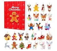 Gingerbread Man Decoration | 24 Days 2D Acrylic Toys | Advent Gingerbread Male Countdown Calendar | For Holidays Classroom Desk Wall Tree Children Teens Adults Boy