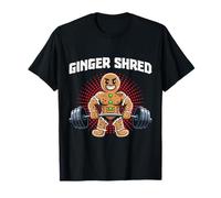 Gingerbread Man Ginger Shred Funny Weightlifter T-Shirt