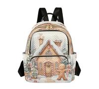 Gingerbread Man House Backpack Women Ladies Handbag Shoulder Bag Casual Daypack Gift for College Work Small