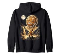 Gingerbread Man Howling at the Moon Meme Christmas 2026 Zip Hoodie
