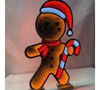 Gingerbread Man Infinity LED 40 CM Wooden Stands Christmas Decor Luminous Figure