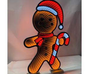 Gingerbread Man Infinity LED 40 CM Wooden Stands Christmas Decor Luminous Figure