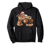 Gingerbread Man Monster Truck Christmas Cookie Funny Baking Pullover Hoodie