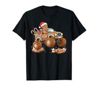 Gingerbread Man Monster Truck Christmas Cookie Funny Baking T-Shirt