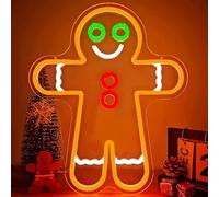 Gingerbread Man Neon Sign for Wall Decor Christmas Neon Signs for Bedroom Dimmable Led Neon Signs Neon Light Sign for Bedroom Living Room Home Christmas Decor Gift for Children Kids
