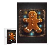 Gingerbread Man on Wooden Board Jigsaw Puzzles Wooden Puzzle Personalized Picture Puzzle 500 PCS Family Decoration Puzzles for Adults Challenging Puzzle Family Wedding Graduation Present