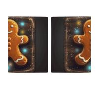 Gingerbread Man on Wooden Board Passport Holder Cover PU Leather Waterproof Passport Case Travel Wallet with Credit Card Slots for Women Men, style, 20.3x13.8cm