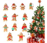Gingerbread Man Ornaments, 12PCS Hanging Christmas Tree Decorations, Gingerbread Man Pendant for Christmas Tree Hanging Party Decor
