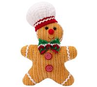 Gingerbread Man Ornaments 8x5in Knitted Gingerbread Plush with Hat & Bow Tie Adorable Polyester Decor for Christmas Tree, Tiered Tray & More, Man