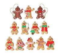 Gingerbread Man Ornaments Assorted Gingerbread Figurines for Christmas Tree Hanging Decorations 12PCS gingerman doll