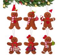 Gingerbread Man Ornaments for Christmas Tree, Felt Seasonal Winter Holiday Home Decor | Gingerbread Man Christmas Tree Decor - for Indoor Kitchen Home Wall Party Gathering