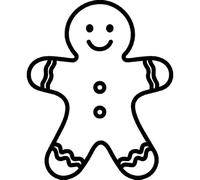 'Gingerbread Man Outline' Rubber Stamp - Unmounted Design for Crafting & Scrapbooking, A8 (RS00061198)