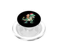 Gingerbread Man Riding Dinosaur Christmas Dino Fan PopSockets PopGrip for MagSafe