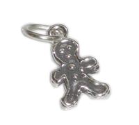 Gingerbread Man Tiny sterling silver charm .925 x1 Sweets Candy charms