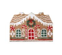 Gingerbread Mats - 23.62 x 15.75 in Gingerbread House Door Mat | Non-Slip Wool Door Mats for Front and Back Entrance, Kitchen, Bathroom Entrance, Shower Floor, Living Room, Christmas Decor