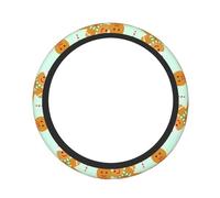 Gingerbread Men Pattern The Neoprene Steering Wheel Cover - 15" for Most Cars - is Ergonomically Designed for Safe Driving Comfort