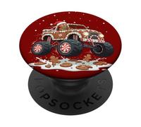 Gingerbread Monster Trucks Christmas Cookies Crush PopSockets Adhesive PopGrip