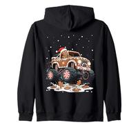 Gingerbread Monster Trucks Christmas Cookies Crush Zip Hoodie