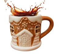 Gingerbread Mug - Lighted Holiday Beverage Container, Festive Hot Chocolate Cup, Creative Led Design Drinkware, Sturdy Ceramic Build, for Party Hosts Family Dinner Kitchen Hotel Teachers