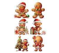 Gingerbread Ornaments 2D Acrylic | Hangable Christmas Tree Decorations | Hangable Pendants for Holiday Mantel Door Wall Event Organizers Home Coffee Shop Office Cars Bags