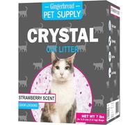 Gingerbread Pet Supply Crystal Cat Litter - Strawberry Scented Silica Gel Crystals, Strong Odor Control, Low Dust, Non-Clumping & Long Lasting, 7 lb Box (2 Bags)