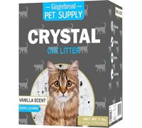 Gingerbread Pet Supply Crystal Cat Litter - Vanilla Scented Silica Gel Crystals, Powerful Odor Control, Low Dust, Non-Clumping & Long Lasting, 7 lb Box (2 Bags)