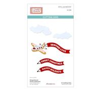 Gingerbread Plane & Banners Etched Dies from the Candy Christmas Collection by Stamperia