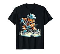 Gingerbread Playing Ice Hockey Lovers Boys Girls Christmas T-Shirt