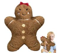 Gingerbread Plush - Ultra-Soft Holiday Doll Home Decor, Festive Christmas Figure, Stuffed Toy Category, Aesthetic Seasonal Throw Pillow For Couch Bedroom Entryway Car Travel