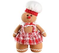 Gingerbread Plush with Clothes On Standing Posture Gingerbread Decor Stuffed Adorable Christmas Decoration for Ho