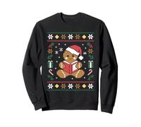 Gingerbread Reading Book Lover Ugly Christmas Sweater Xmas Sweatshirt